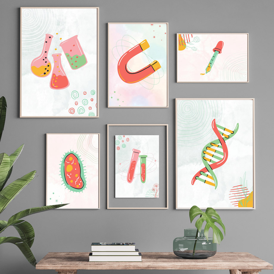 Pintura en lienzo sin marco, c - Science Nursery reseña y precio