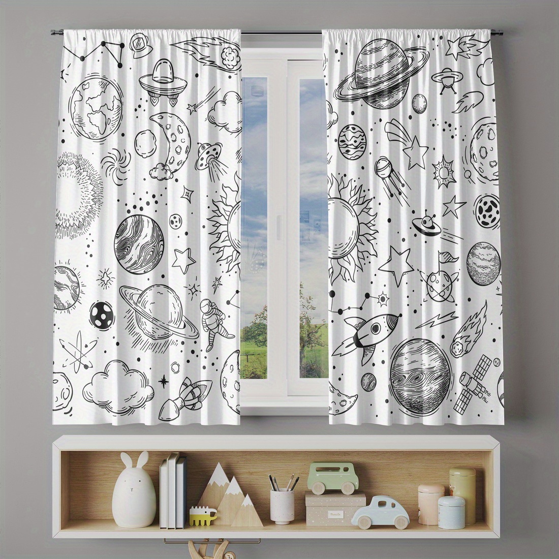 Cortinas de dibujos animados d - Science Nursery reseña y precio