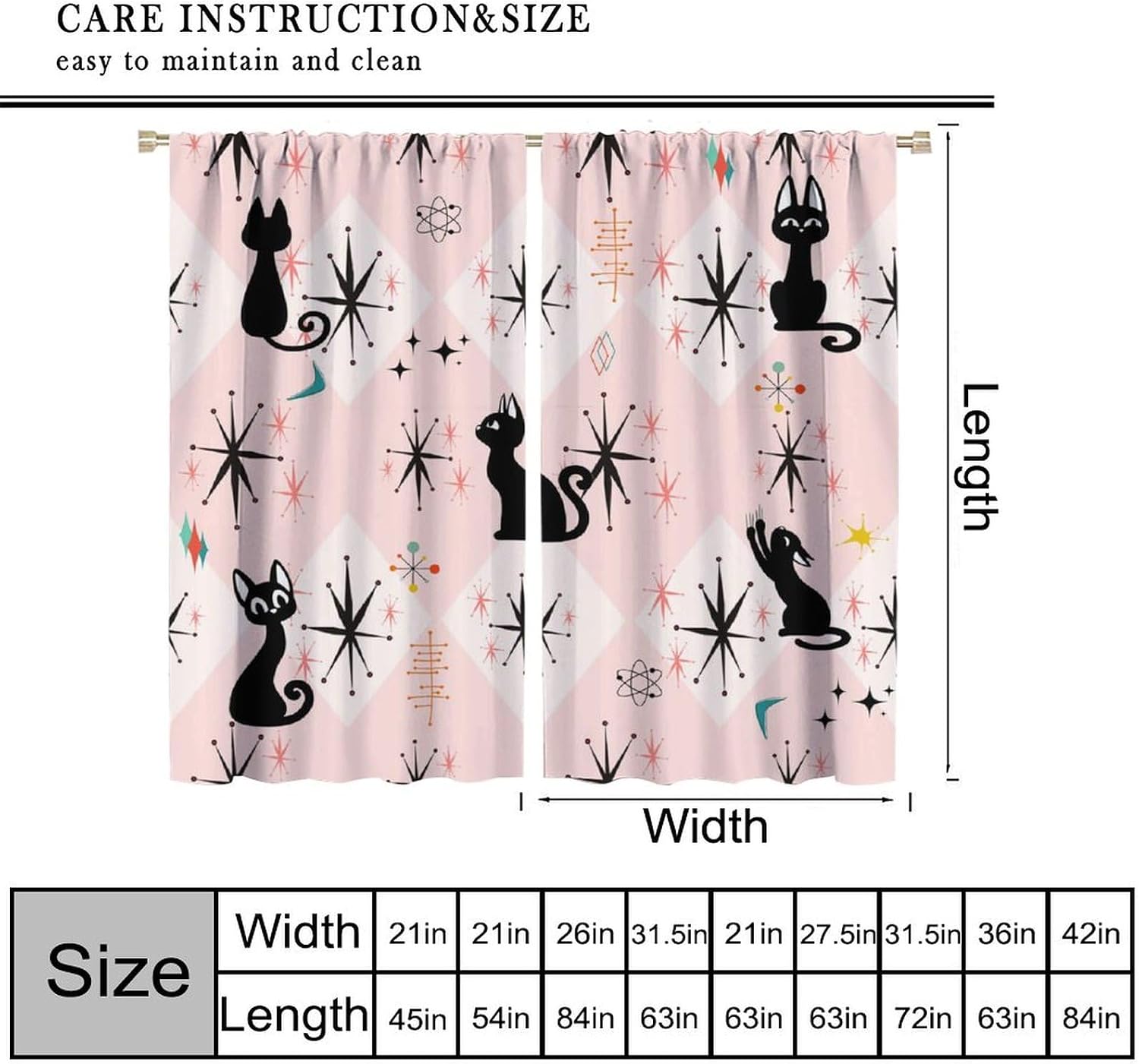 Cortinas con un diseño geométr - Science Nursery reseña y precio